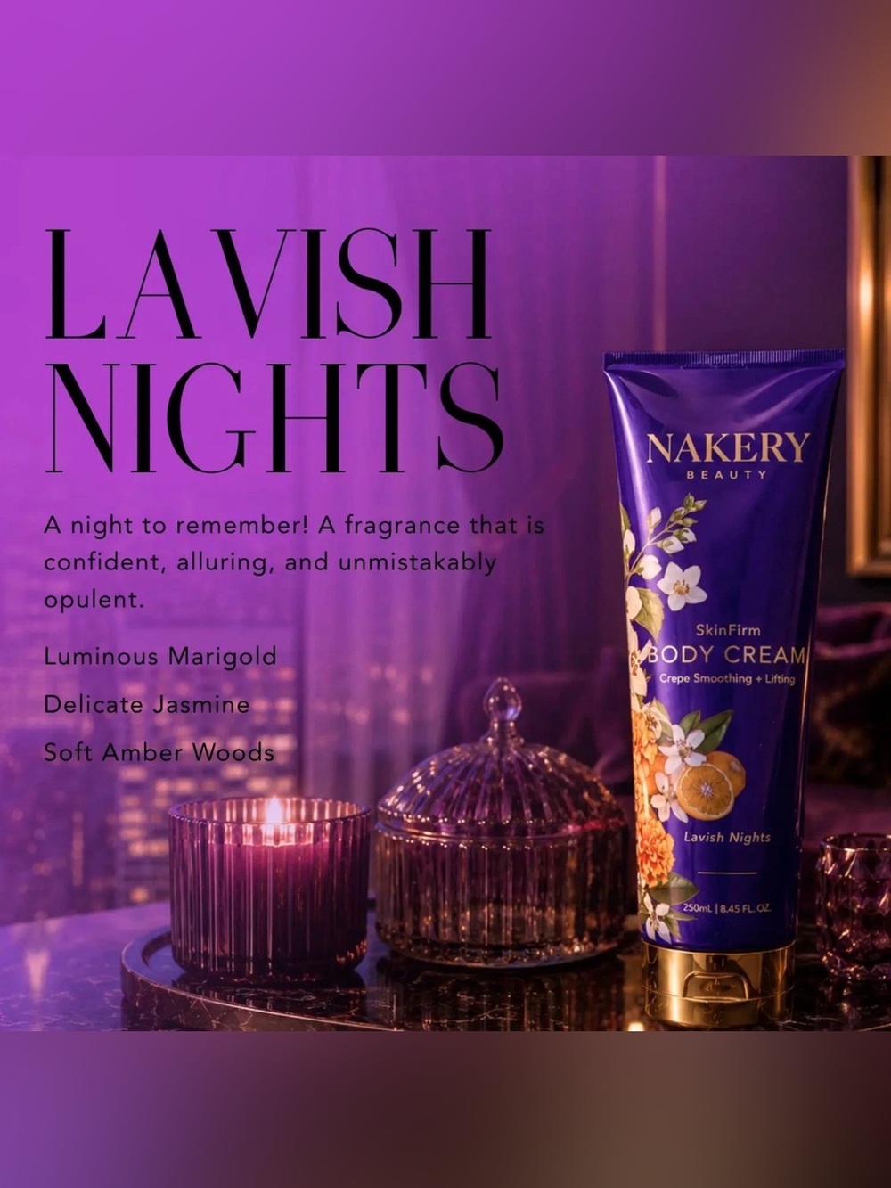 Nakery Beauty Lavish Nights Body Cream — Purple